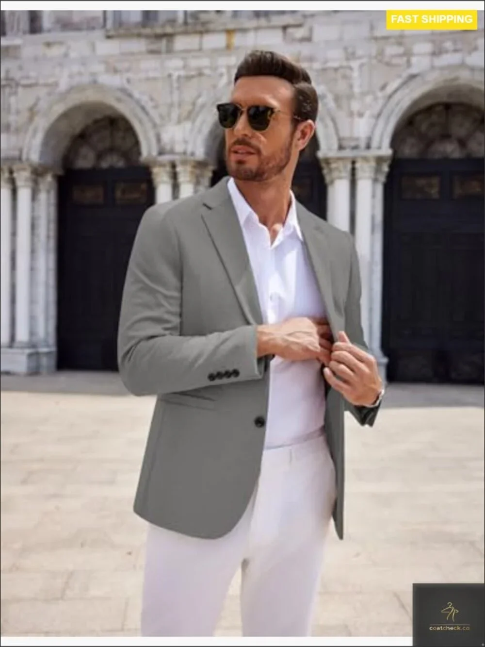 Lightweight Knit Blazer Slim Fit Sport Coat Casual Business Wear Classic